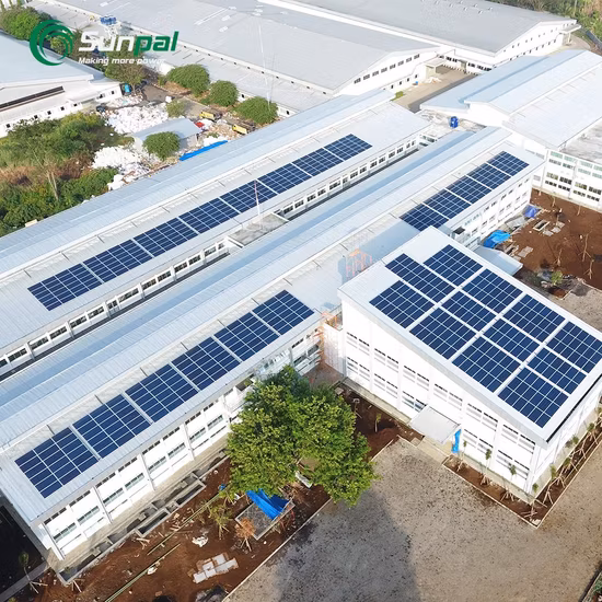 Sunpal 150kw híbrido grade telhado comercial sistema de energia solar trifásico 100kw 50kw 30kw onda pura senoidal atess inversor pv kit
